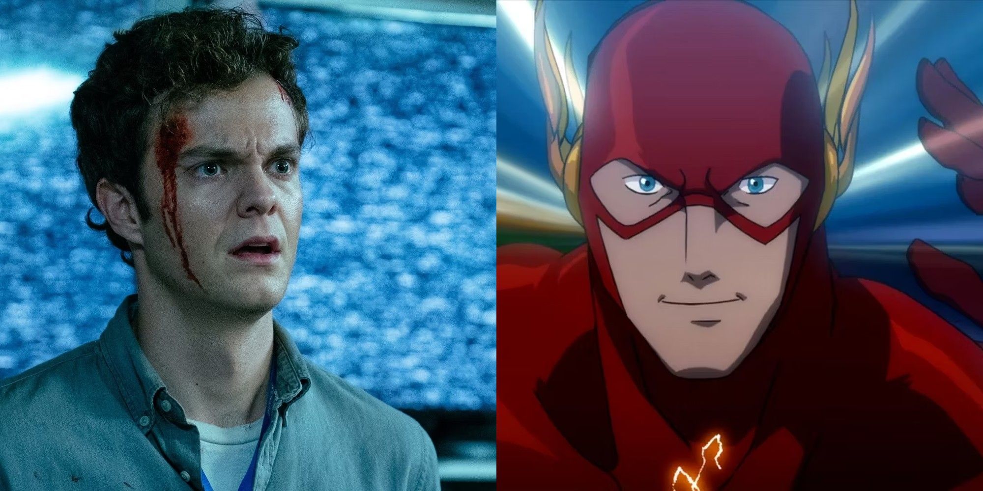 Jack Quaid como Hughie em The Boys ao lado de The Flash