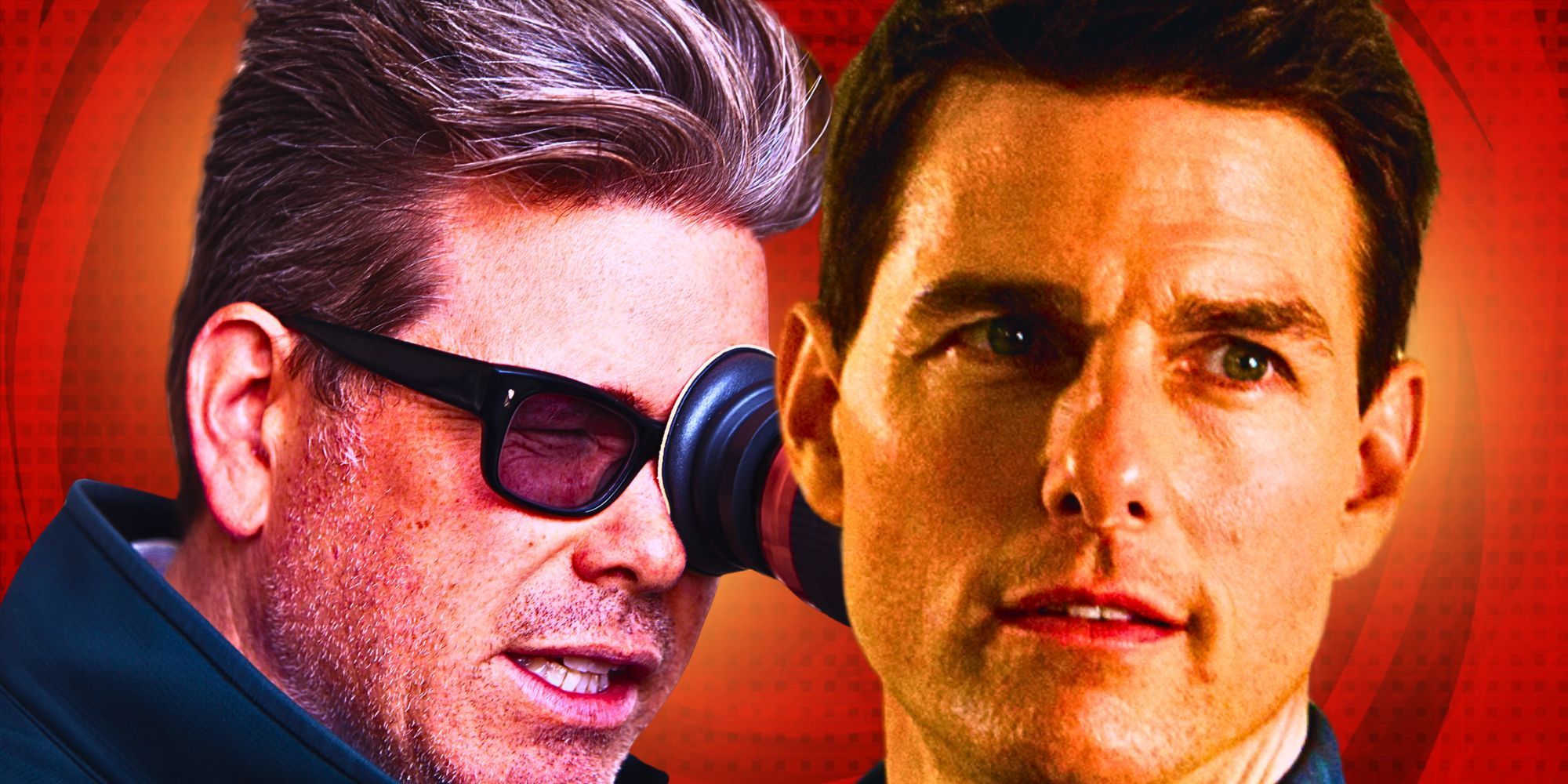 Christopher McQuarrie looking through viewfinder and Tom Cruise as Jack Reacher cover image