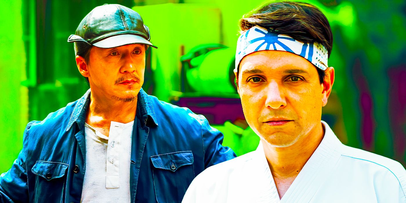 Jackie Chan as Mr. Han and Daniel LaRusso in Cobra Kai