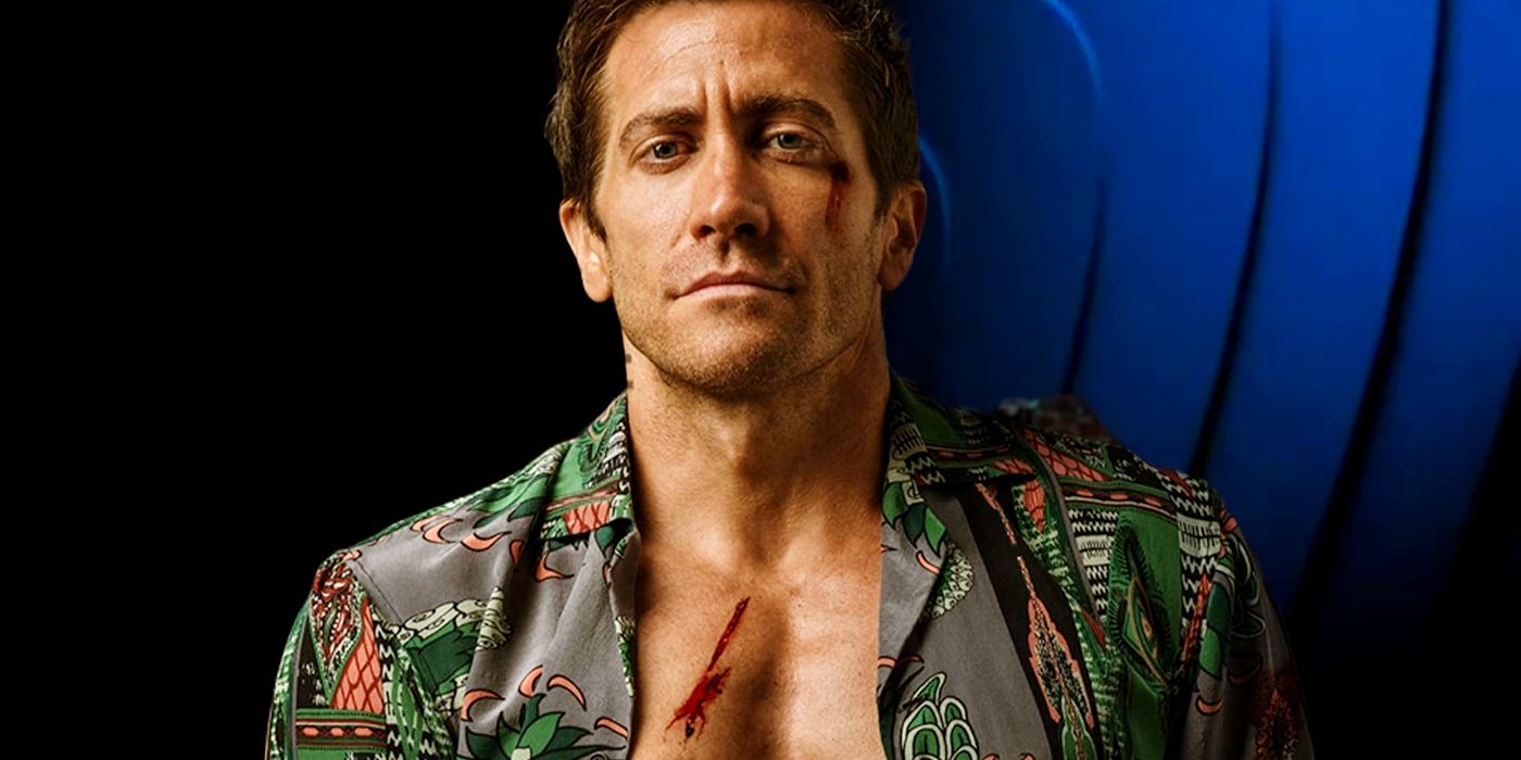 Jake Gyllenhaal as Elwood Dalton in Road House in Front of a Prime Video Background