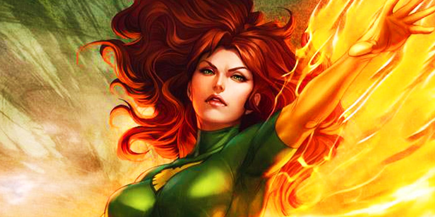 Jean Grey in green and yellow costume in Marvel Comics