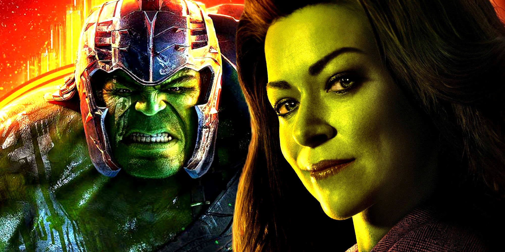 Jennifer Walters in She-Hulk Attorney At Law and Gladiator Hulk in Thor Ragnarok