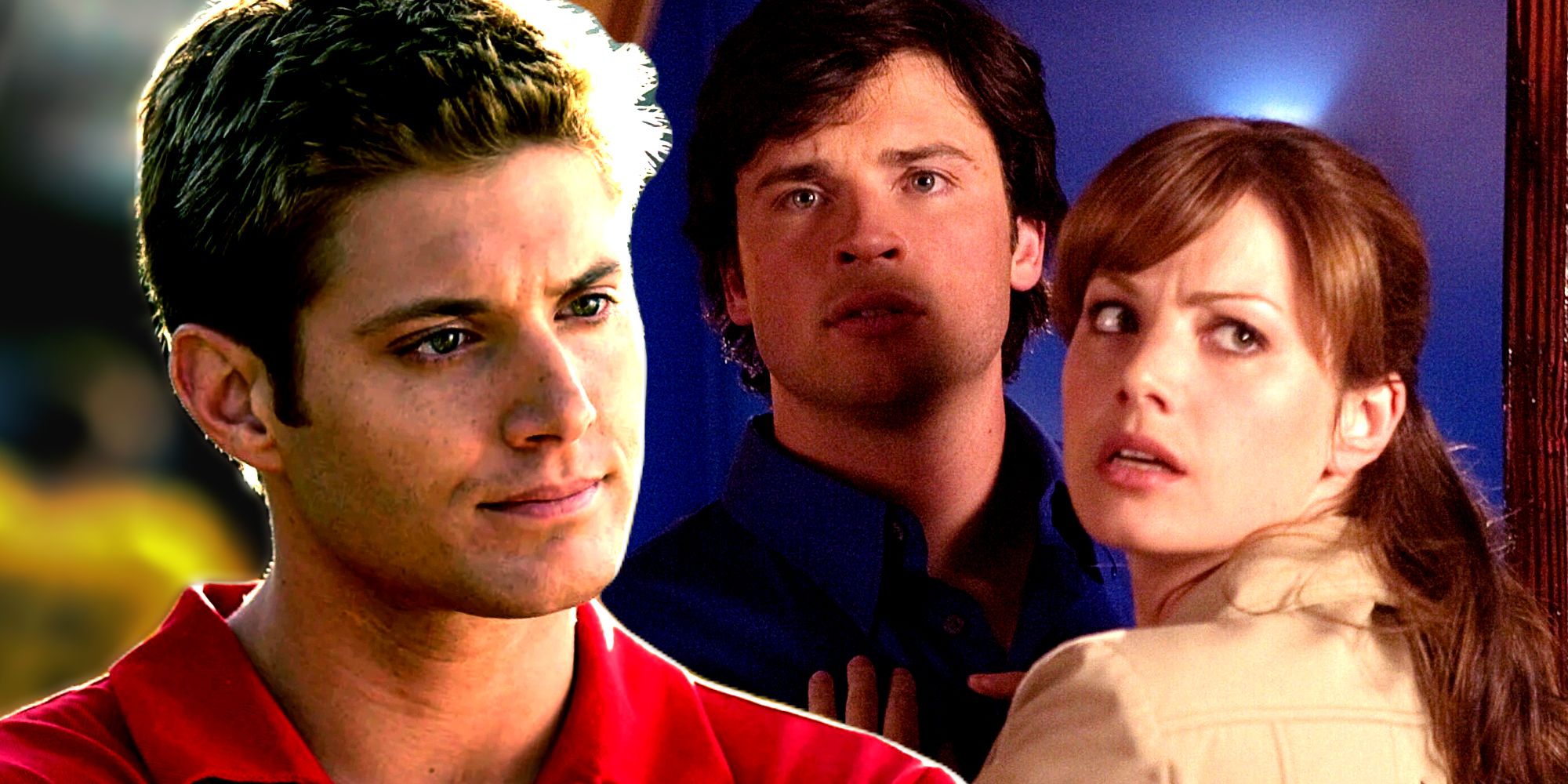 Jensen Ackles as Jason Teague with Tom Welling's Clark Kent and Erica Durance's Lois Lane in Smallville