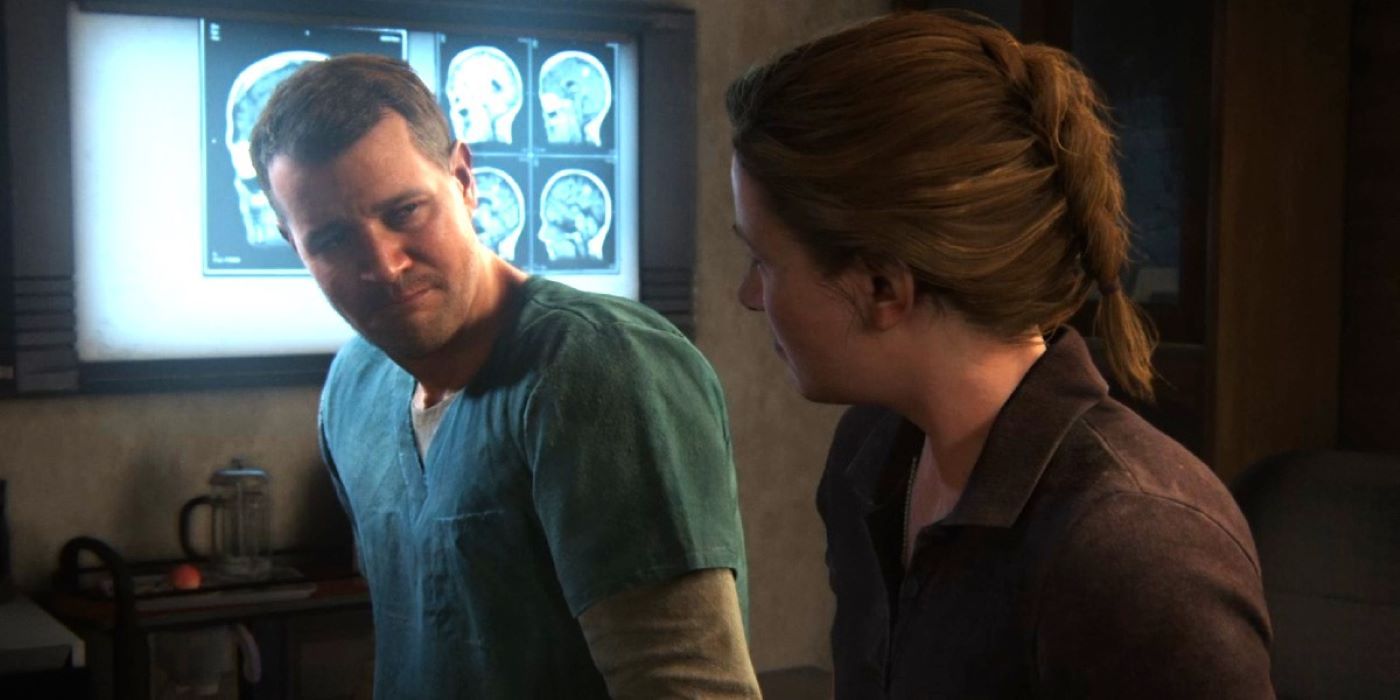 Jerry y Abby en un flashback en el hospital en The Last of Us Part II