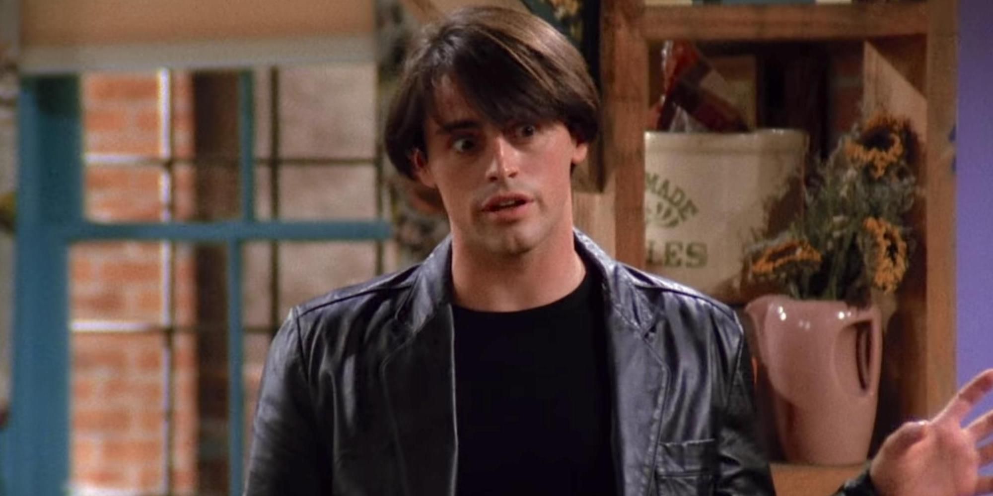 Joey Tribbiani (Matt LeBlanc) making a sarcastic face in the pilot episode of Friends.