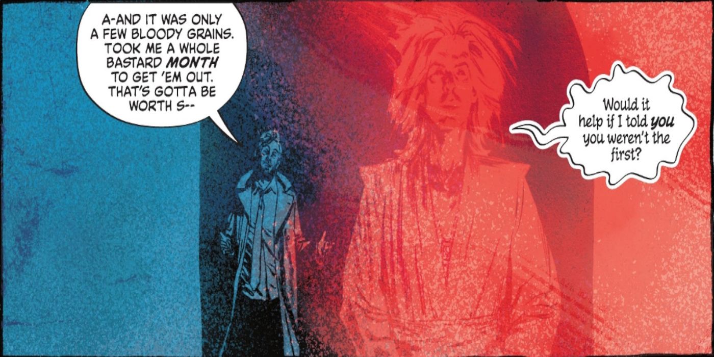 Hellblazer: Dead in America #1, Constantine admits to Dream that he stole sand from the Endless' pouch