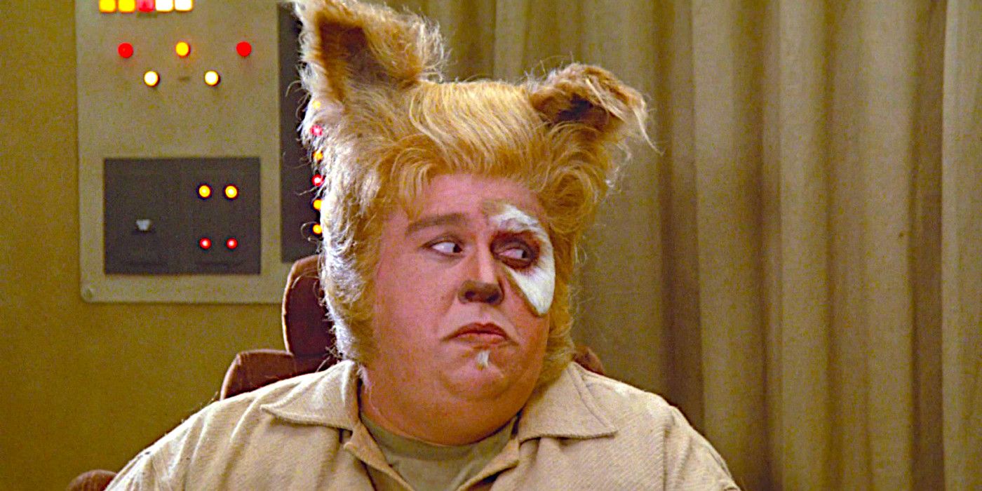 John Candy as Barf giving side-eye in a funny scene from Spaceballs