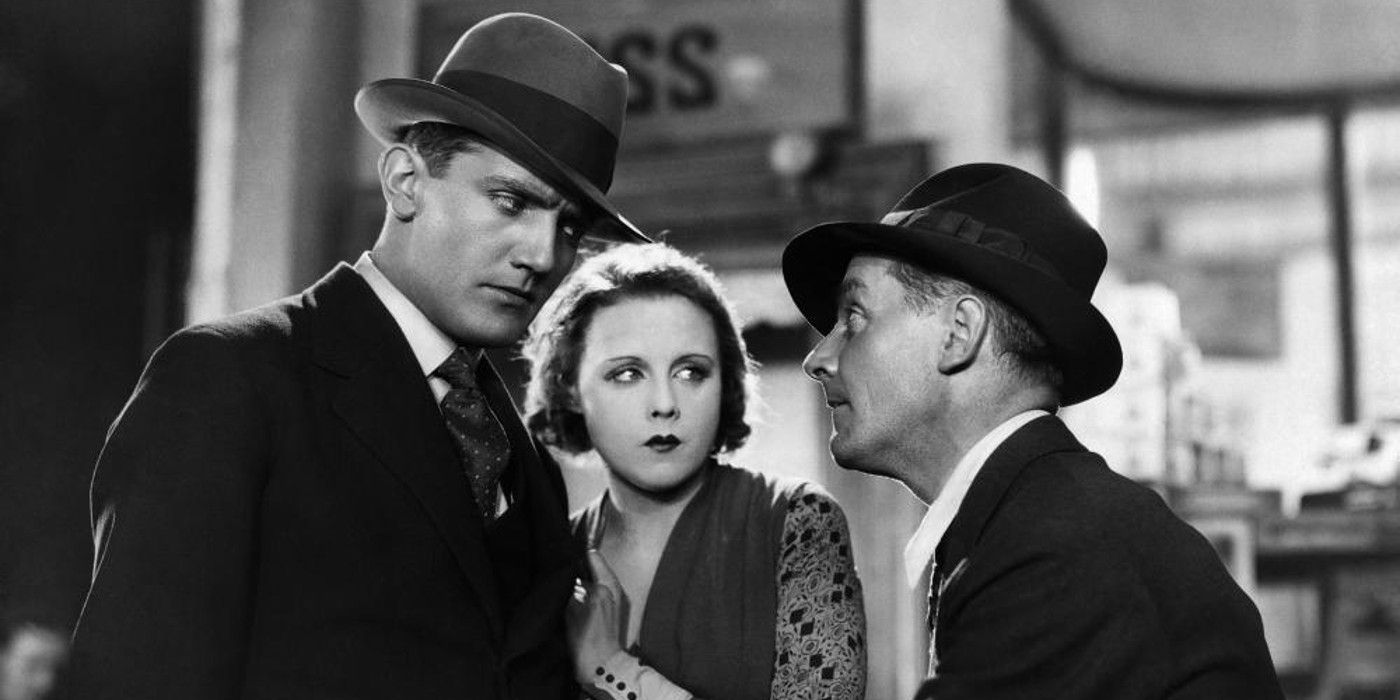 John Longden, Donald Calthrop, and Annya Ondra in Blackmail by Alfred Hitchcock