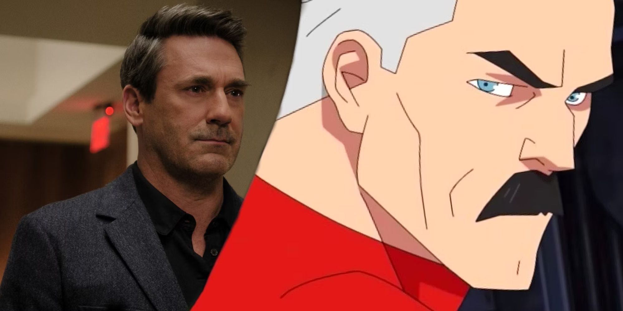 Jon Hamm Is Paul Marks In The Morning Show Season 3 next to Omni-Man from Invincible