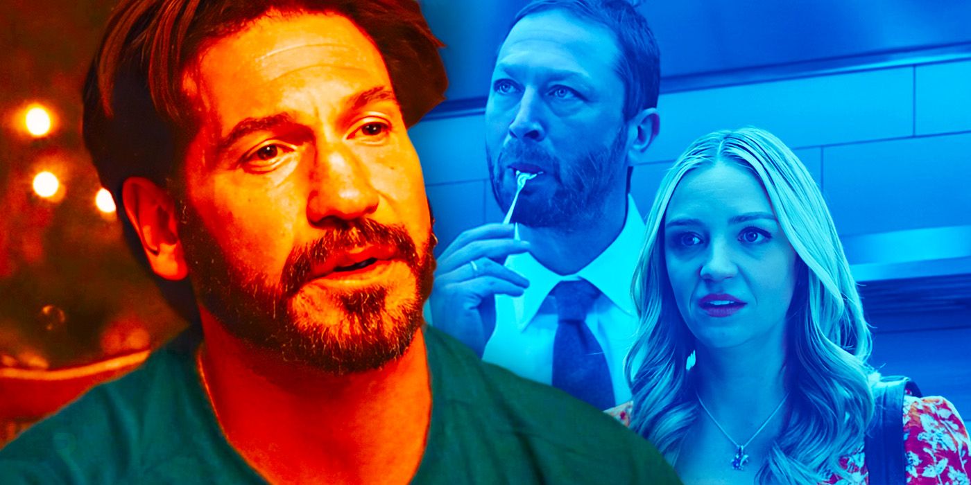 Jon Bernthal as Mikey, Ebon Moss-Bachrach as Richie, and Abby Elliott as Sugar in The Bear season 2