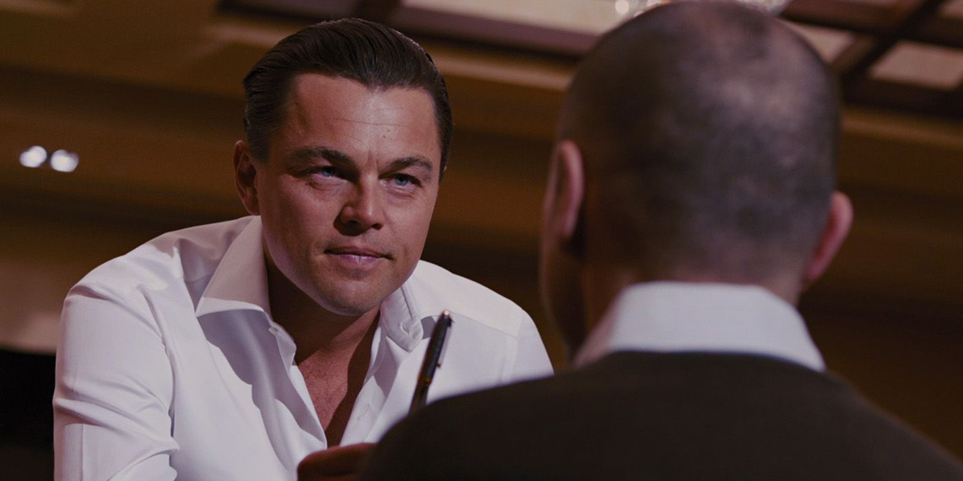 Jordan with his pen in a seminare in Wolf of Wall STreet