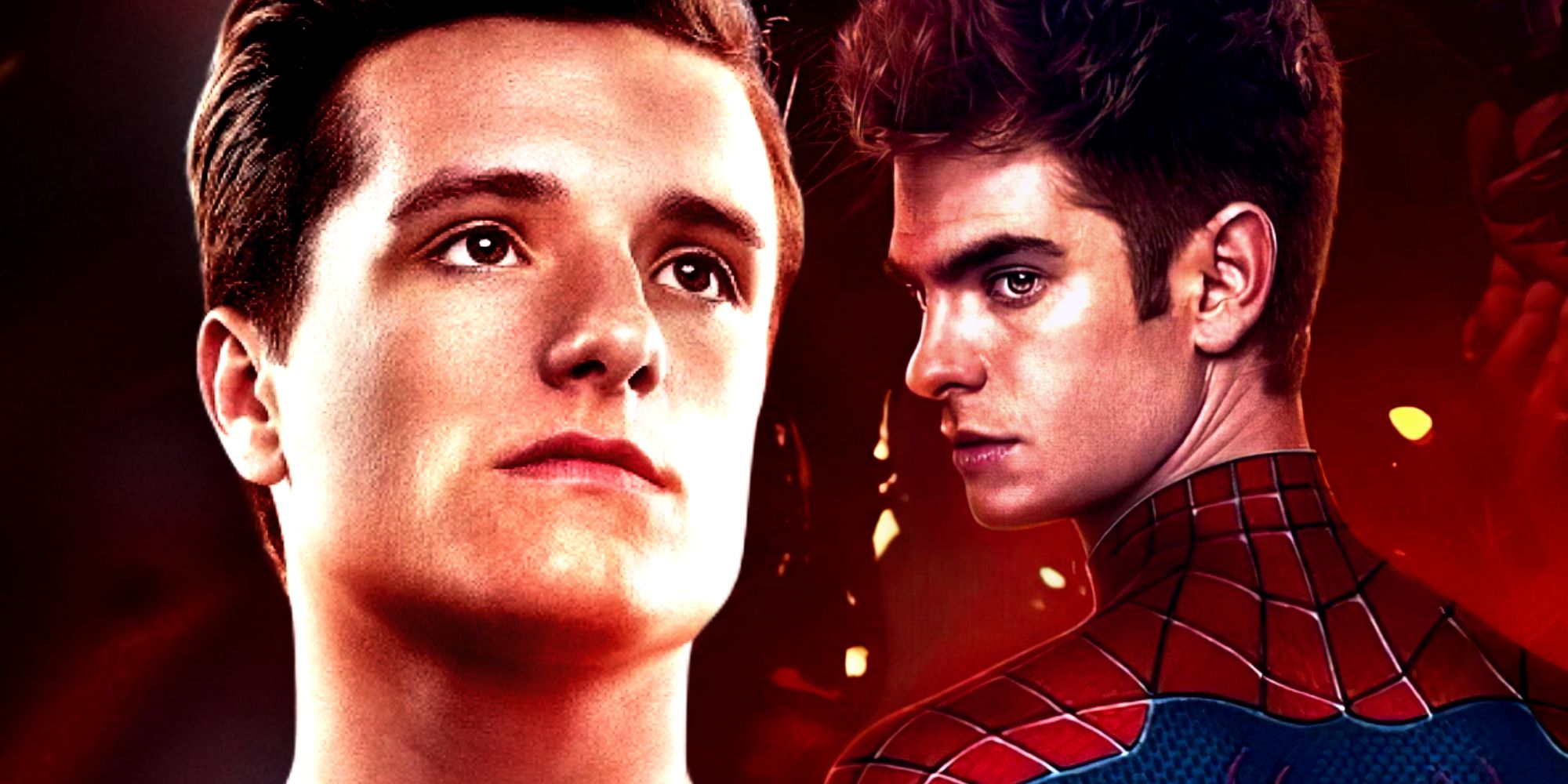 Josh Hutcherson and Andrew Garfield as Peter Parker in The Amazing Spider-Man