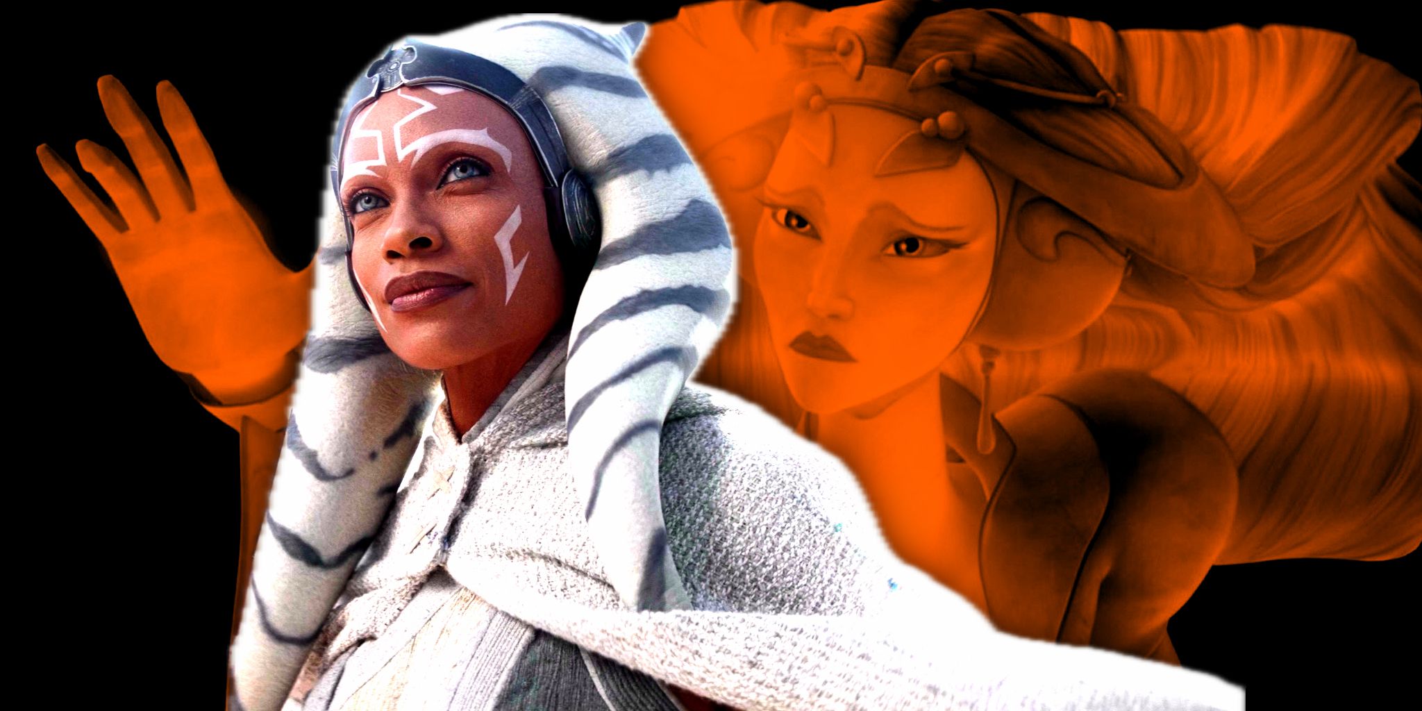 Ahsoka the White superimposed over the Daughter in Star Wars
