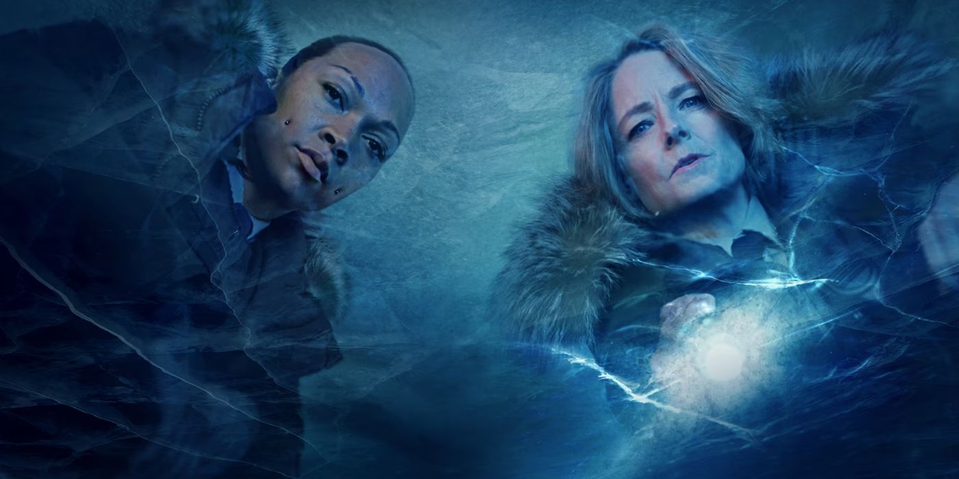 Kali Reis as Navarro and Jodie Foster as Danvers staring into the ice in a True Detective season 4 promo
