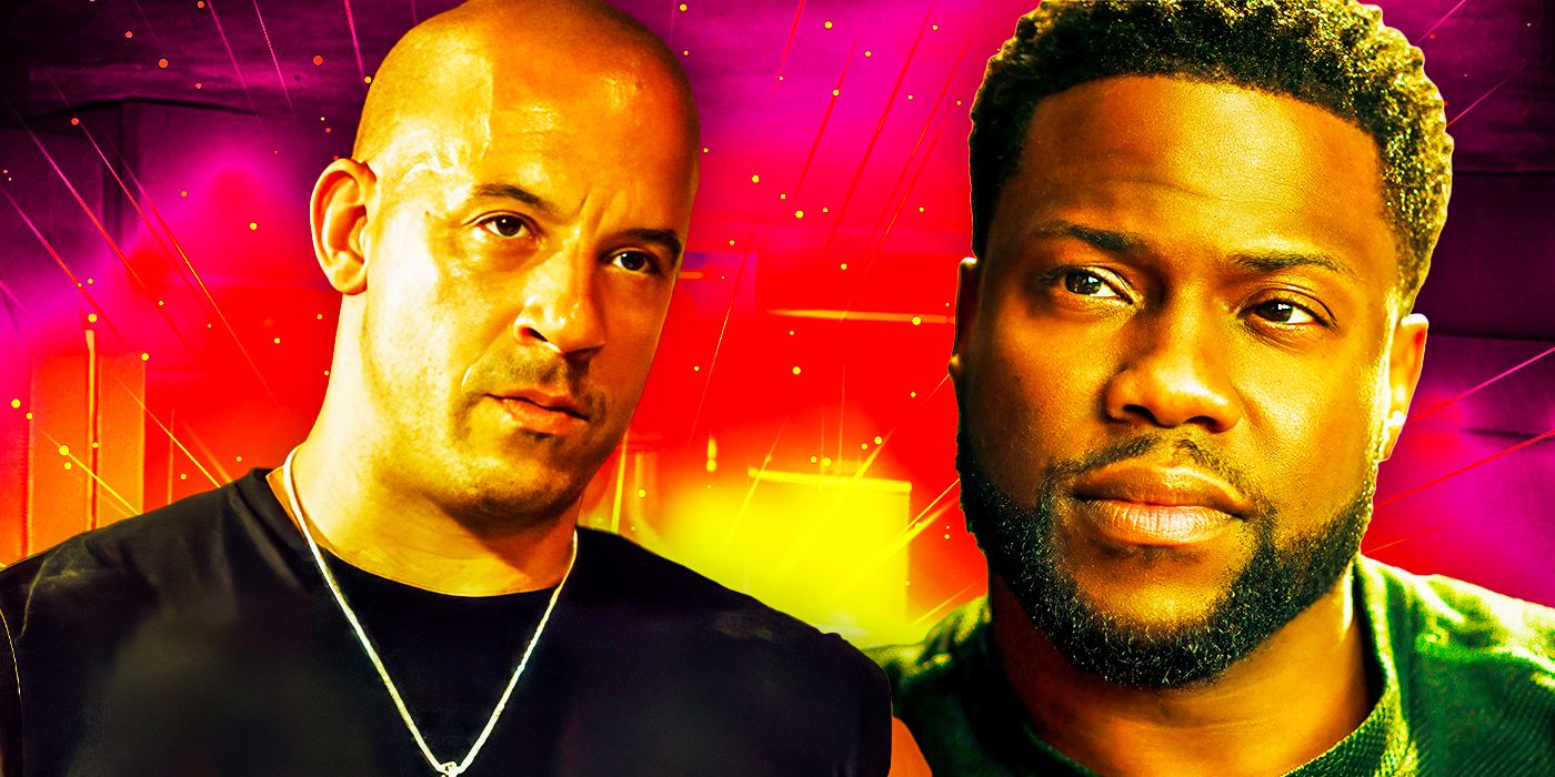 Vin Diesel as Dominic Toretto in Fast and the Furios and Kevin Hart as Cyrus in Lift