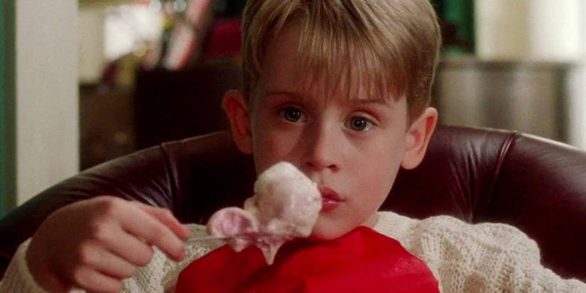 Kevin in eating ice cream in Home Alone
