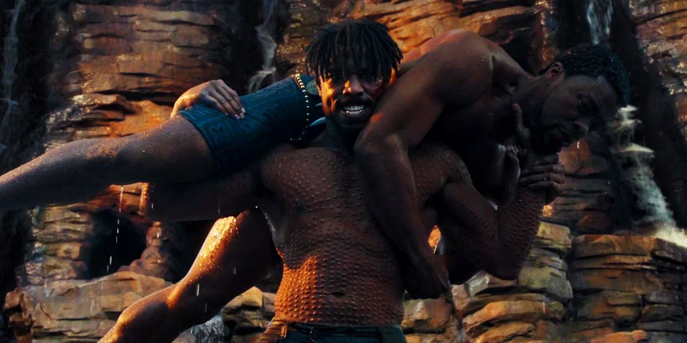 Killmonger defeating T'Challa in Black Panther