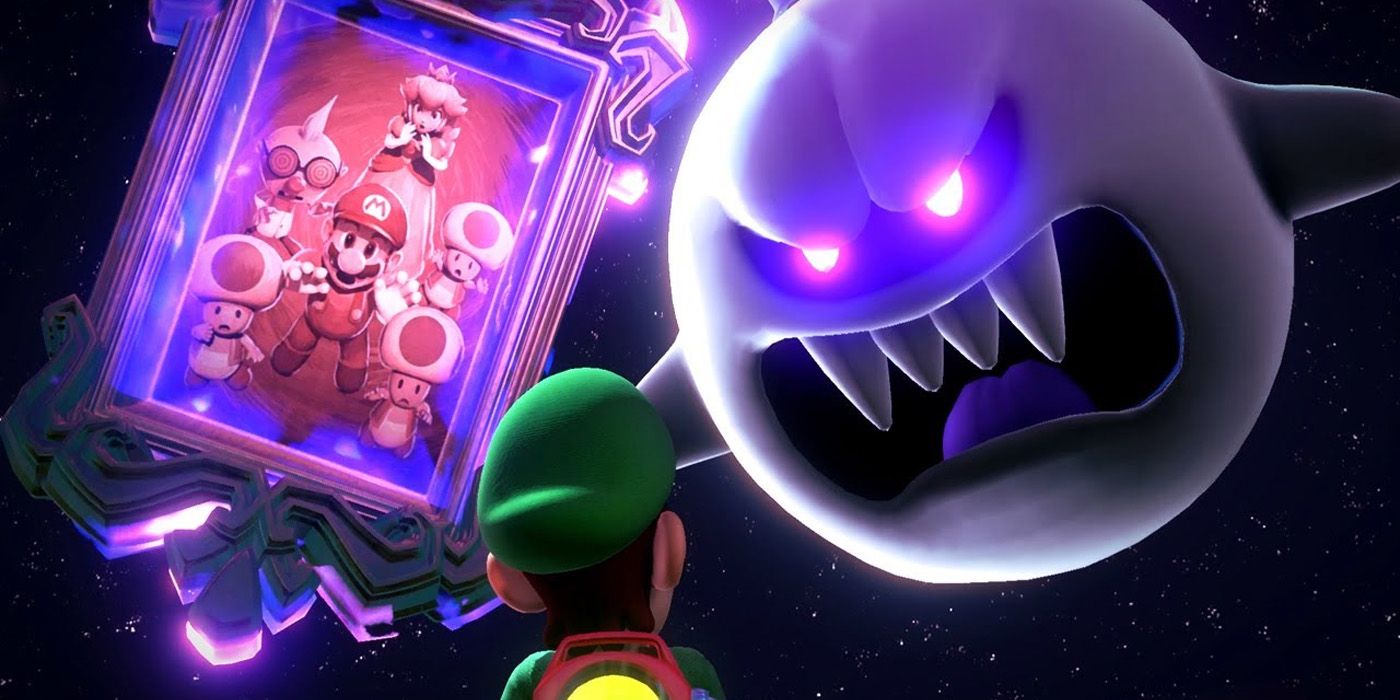 King Boo with Luigi and a picture frame in the Luigi's Mansion 3