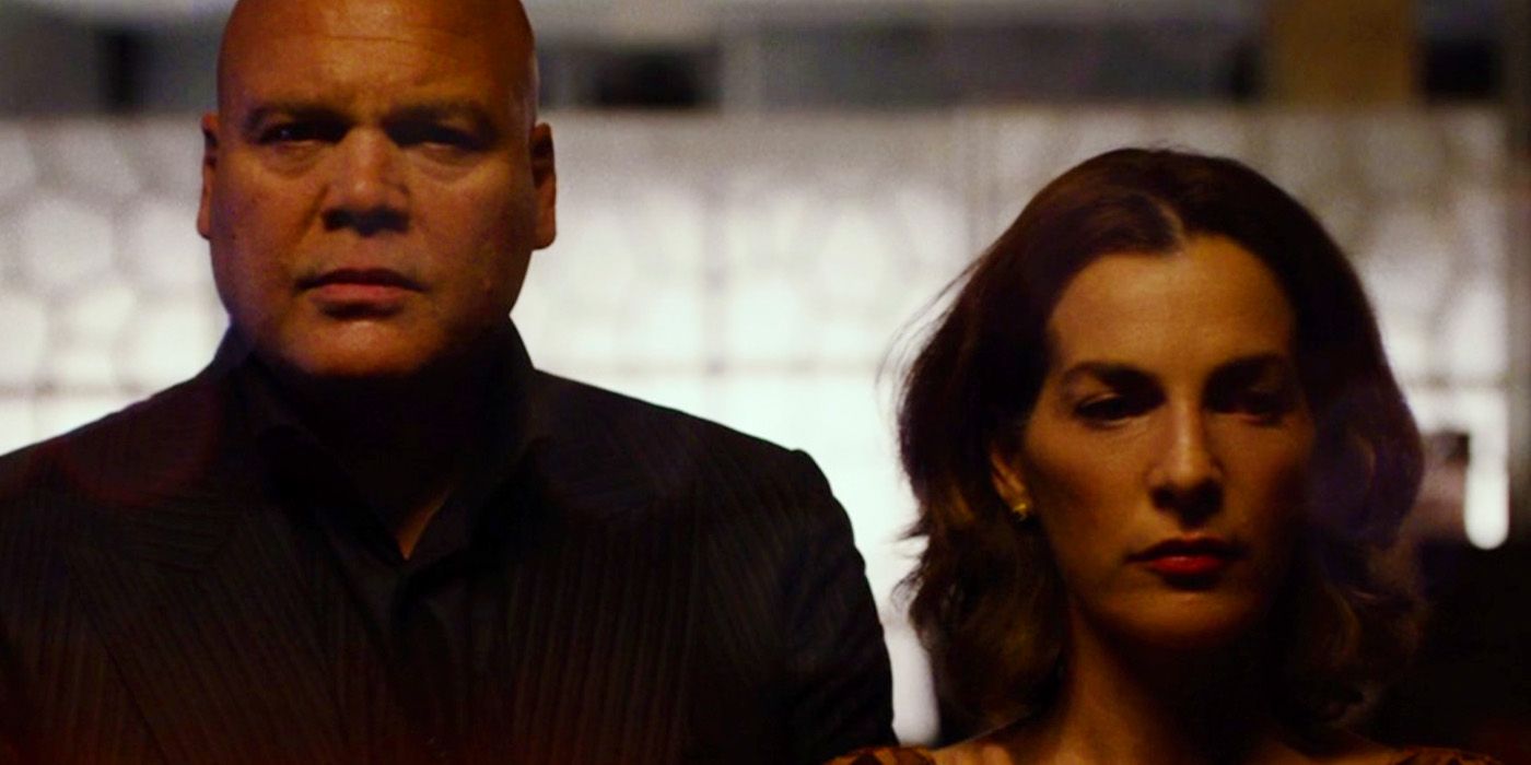 Kingpin and Vanessa watching New York explosions in Daredevil season 1 episode 5