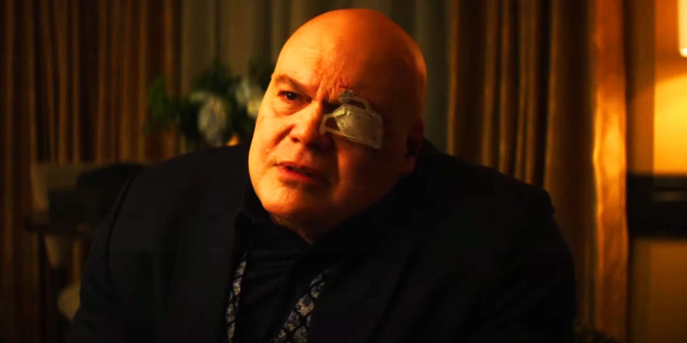 Kingpin speaking to Maya Lopez with an eyepatch in Echo
