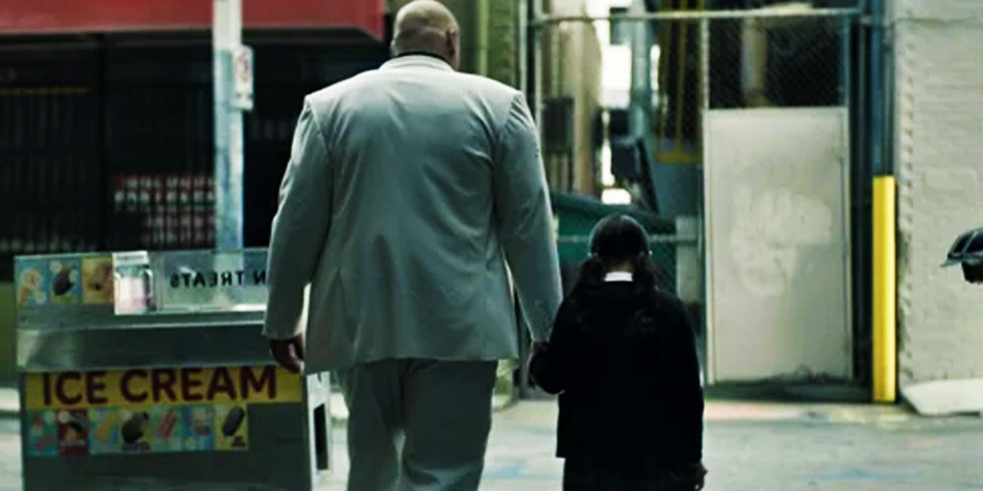Kingpin walking with Maya Lopez after beating someone up in Echo