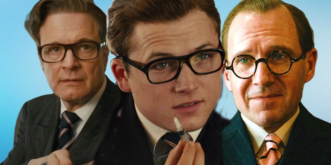 Harry Hart (Colin Firth) and Eggsy Unwin (Taron Egerton) in Kingsman: The Secret Service and Orlando Oxford (Ralph Fiennes) in The King's Man