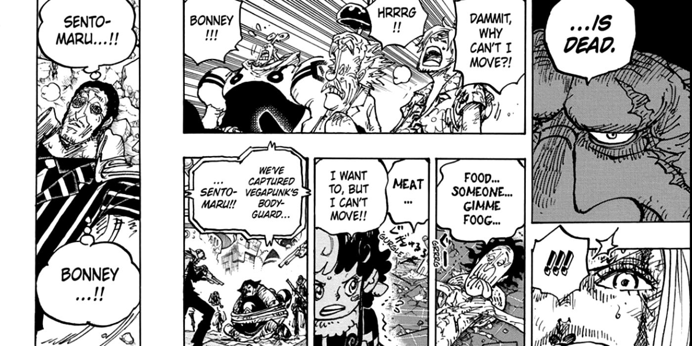 Kizaru thinks about Sentomaru and Bonney in One Piece as saturn confronts Bonney about her devil fruit