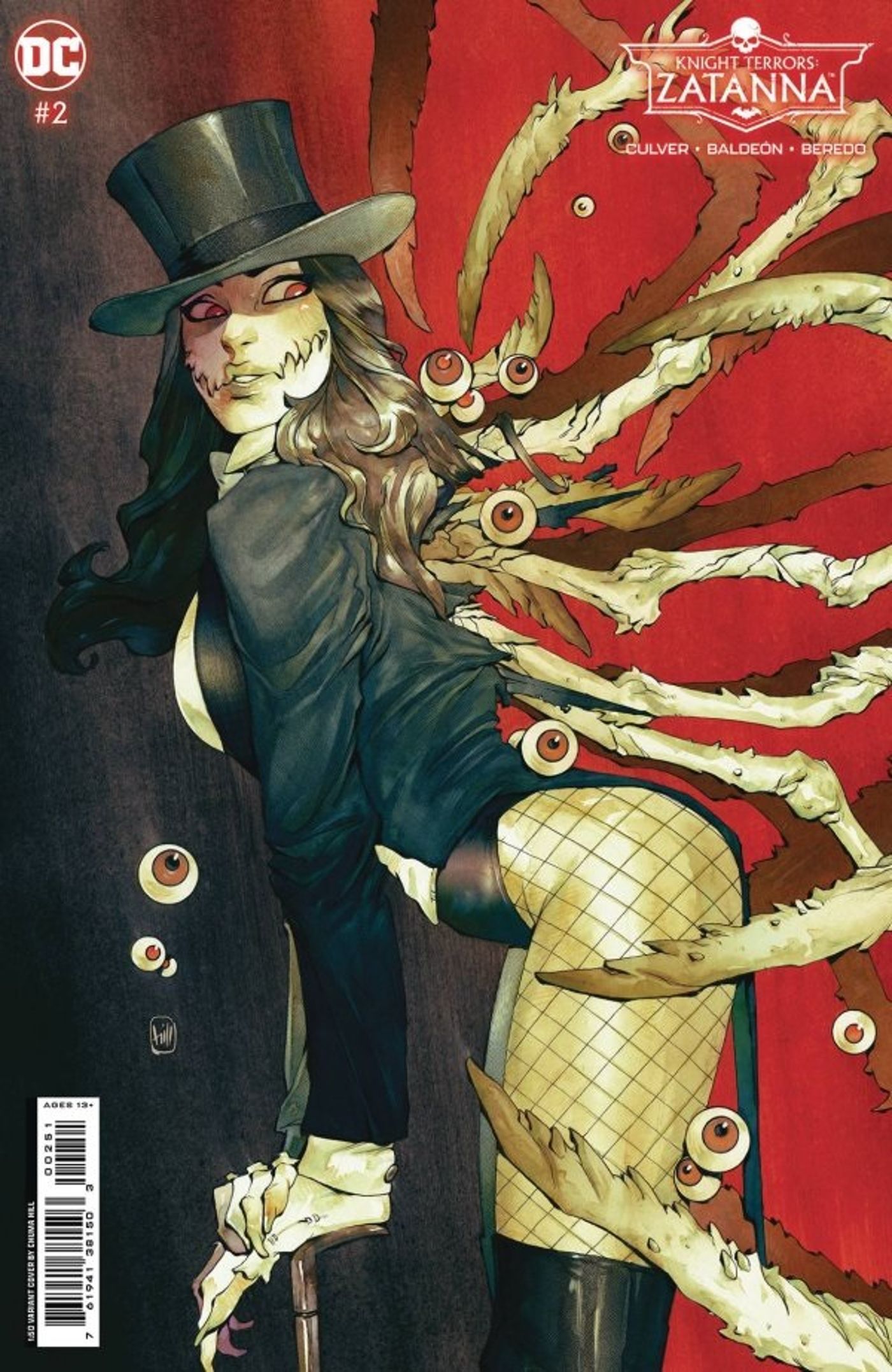 Knight Terrors: Zatanna #2 Variant by Chuma Hill, Zatanna morphing into a spider