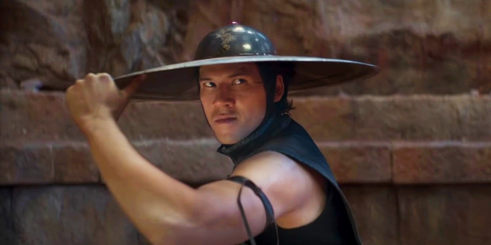 Kung Lao grazing his hat in Mortal Kombat 2021