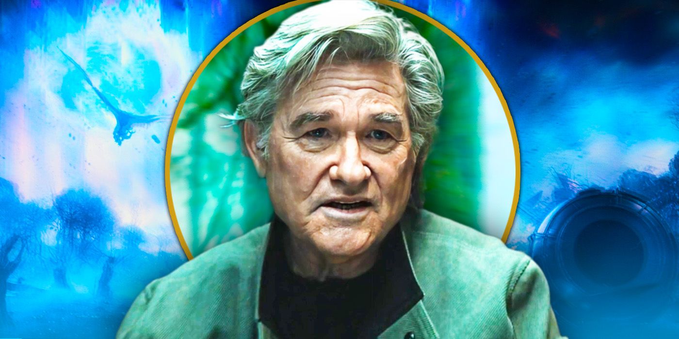 A picture of Kurt Russell in front of the hollow earth from Monarch: Legacy of Monsters