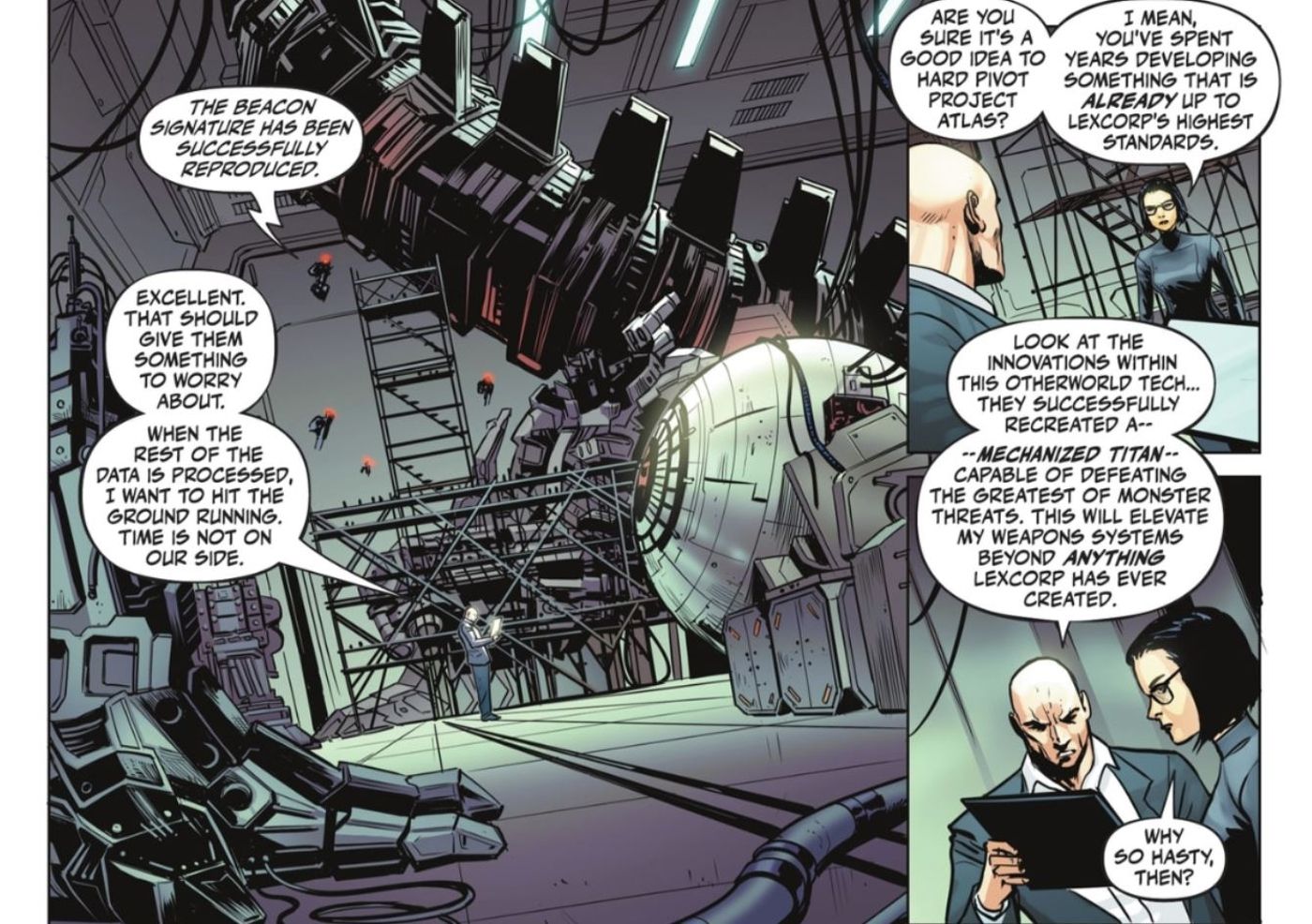 Lex Luthor Working on Mechagodzilla DC