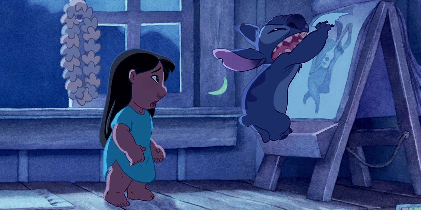 Lilo and Stitch ripping off a painting