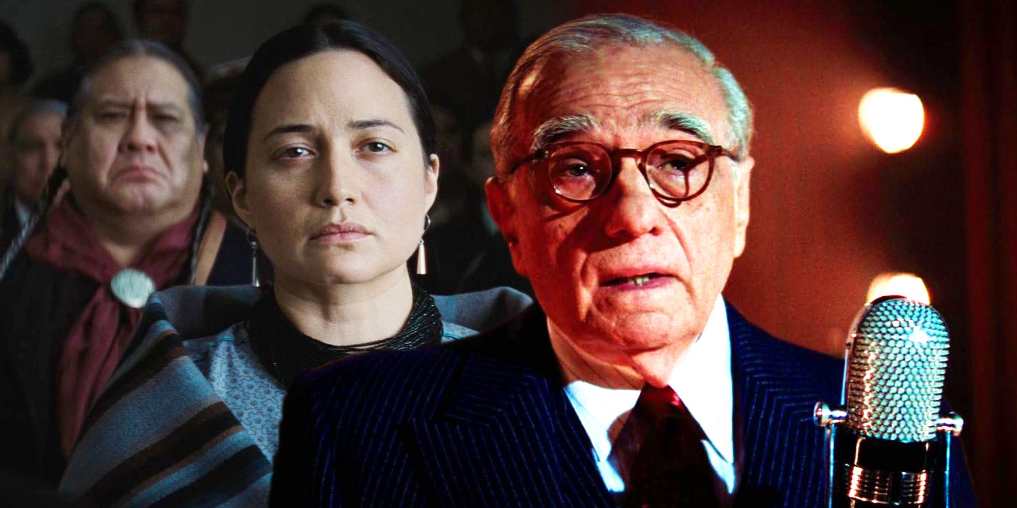 Lily Gladstone and Martin Scorsese from Killers of the Flower Moon