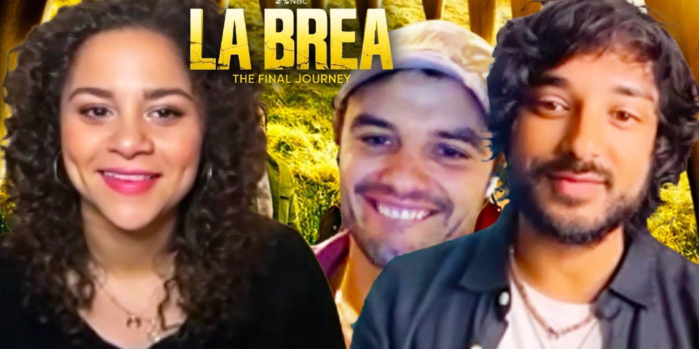 Edited image of Lily Santiago, Josh McKenzie & Rohan Mirchandaney during La Brea interview