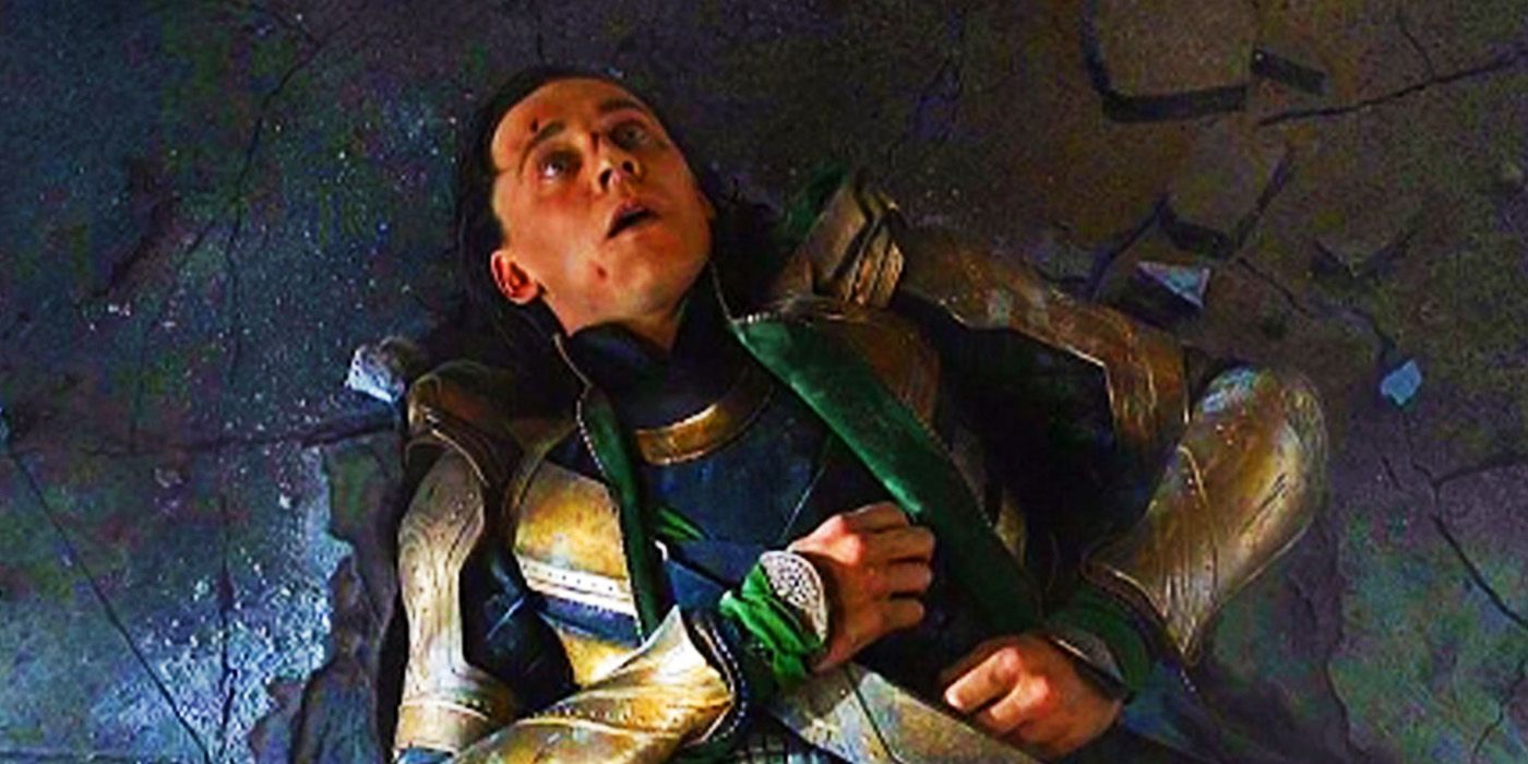 Loki (Tom Hiddleston) defeated in The Avengers