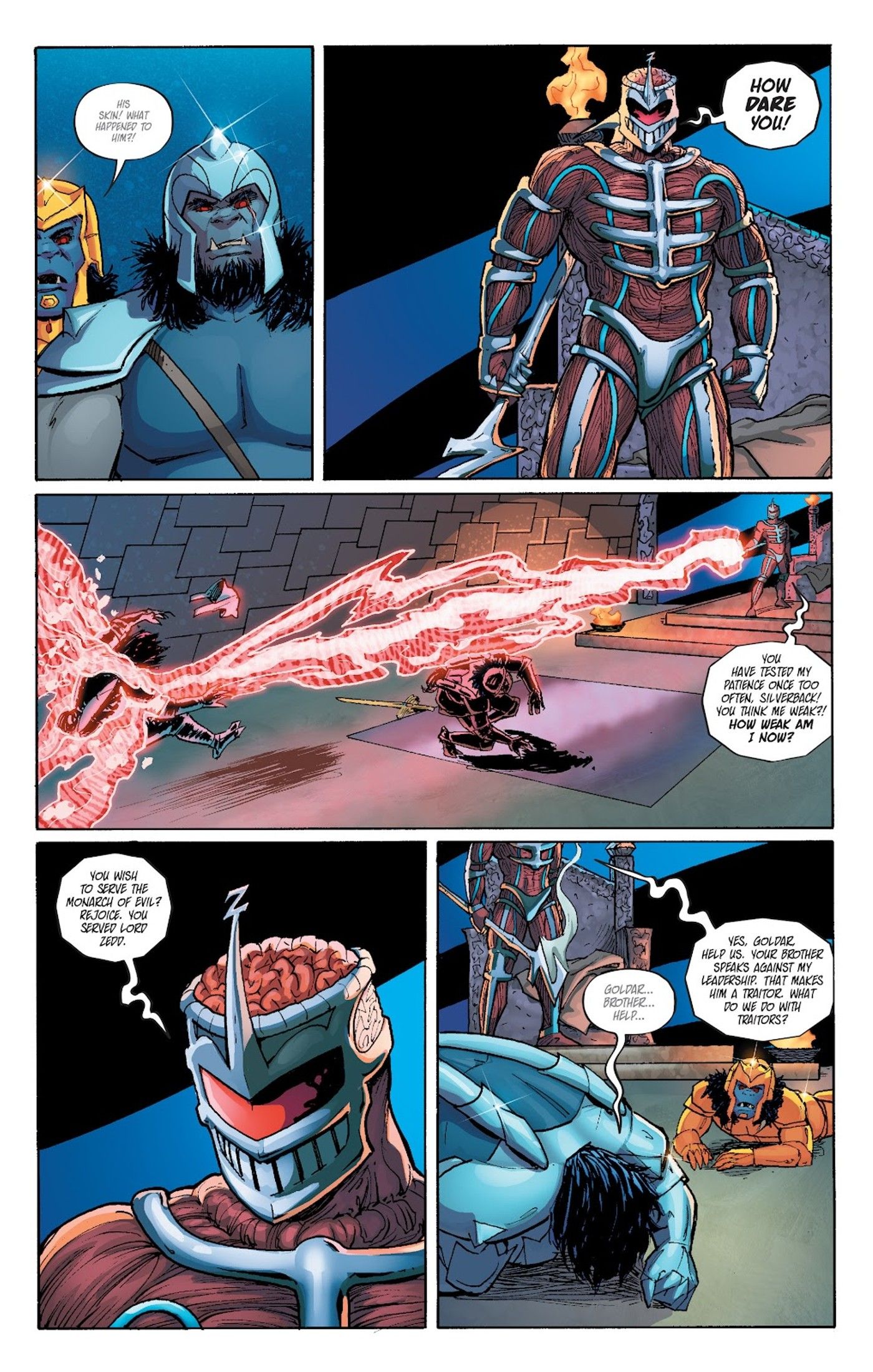 Mighty Morphin Power Rangers Annual (2016) Lord Zedd attacks Goldar and his brother over mentioning Dark Specter