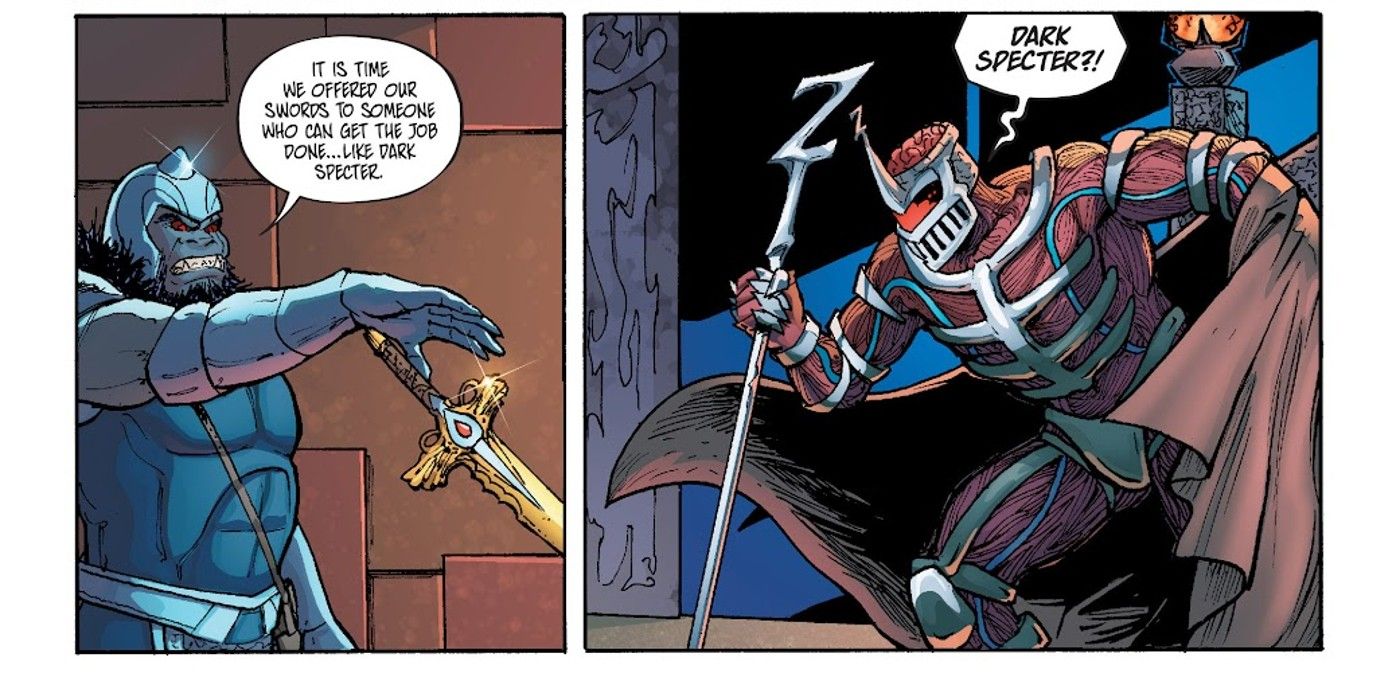 Mighty Morphin Power Rangers Annual (2016), Lord Zedd is furious at Goldar&rsquo;s brother for mentioning Dark Specter