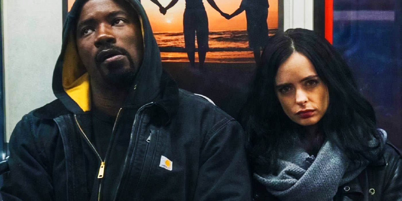 Luke Cage e Jessica Jones no trem do MCU