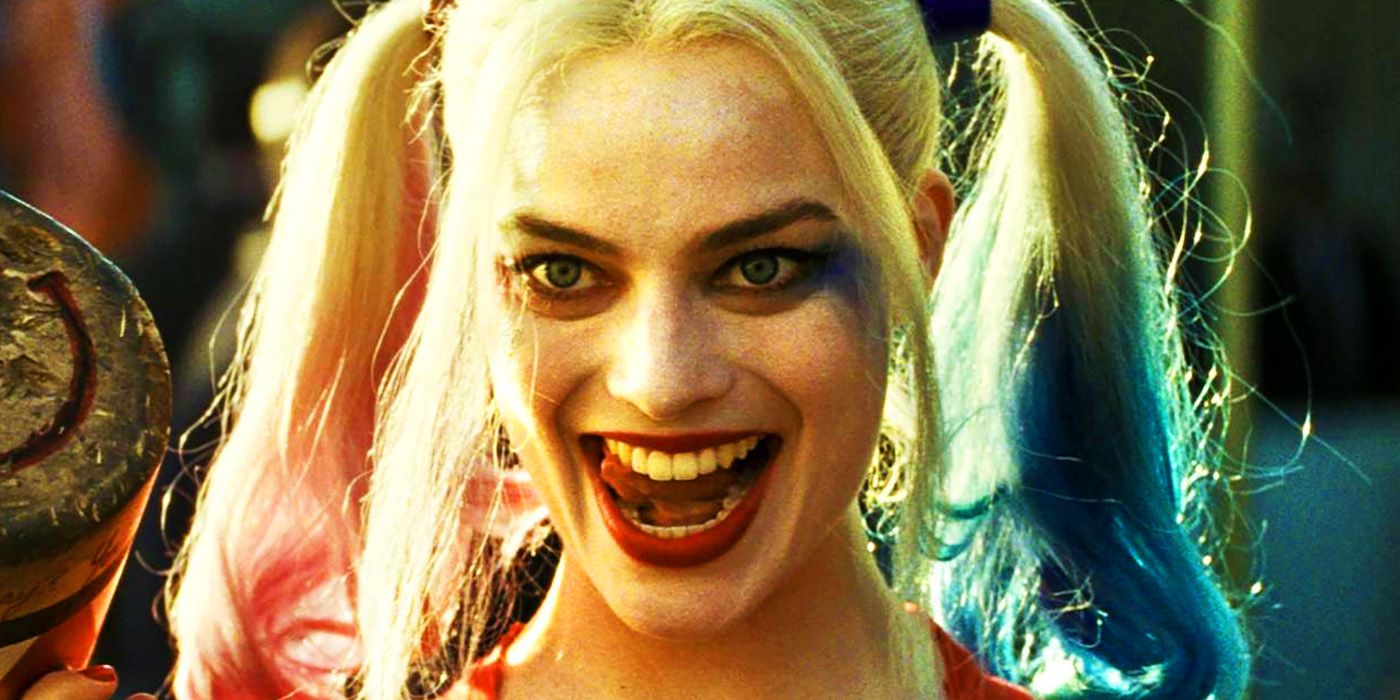 Margot Robbie smiles as Harley Quinn in Suicide Squad 2016