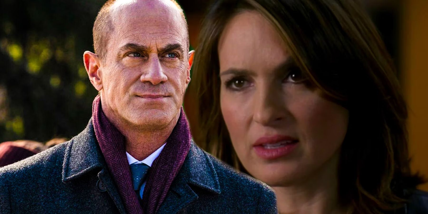 Elliot Stabler and Olivia Benson facing each other in Law and Order