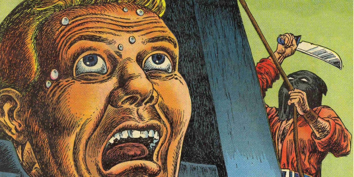 Image from the Joe Maneely Atlas Artist edition, featuring a head in a guilltone.