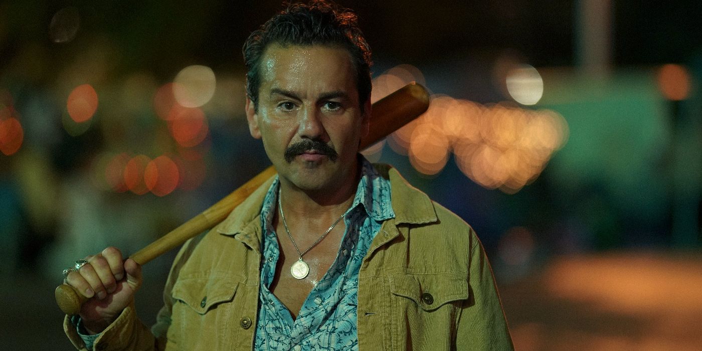 Max Casella wields a baseball bat as Armand Truisi in season 1 of Tulsa King