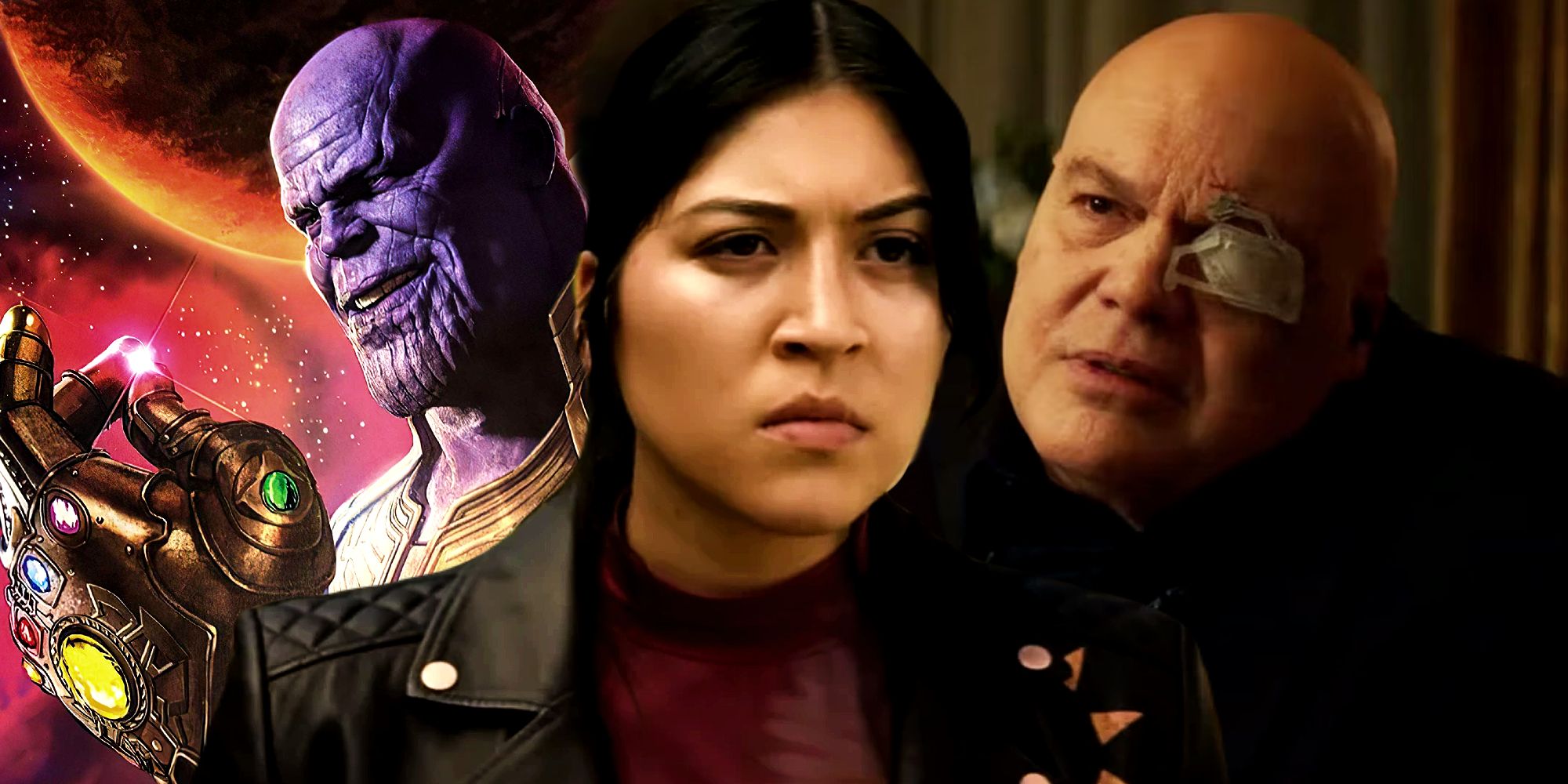 Maya Lopez and Kingpin in Echo with Thanos' Snap in Avengers Infinity War