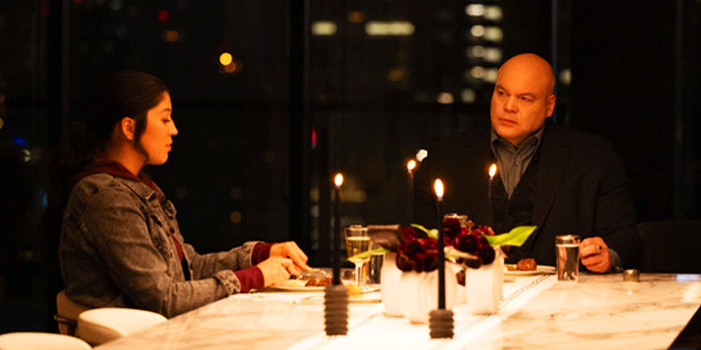 Maya Lopez and Wilson Fisk at Sunday family dinner in Echo episode 4