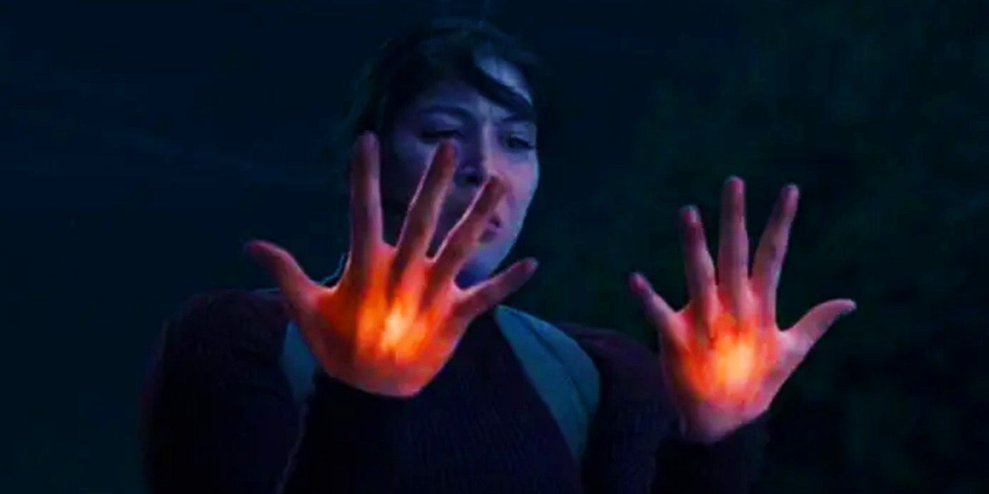 Maya Lopez with glowing hands in Echo