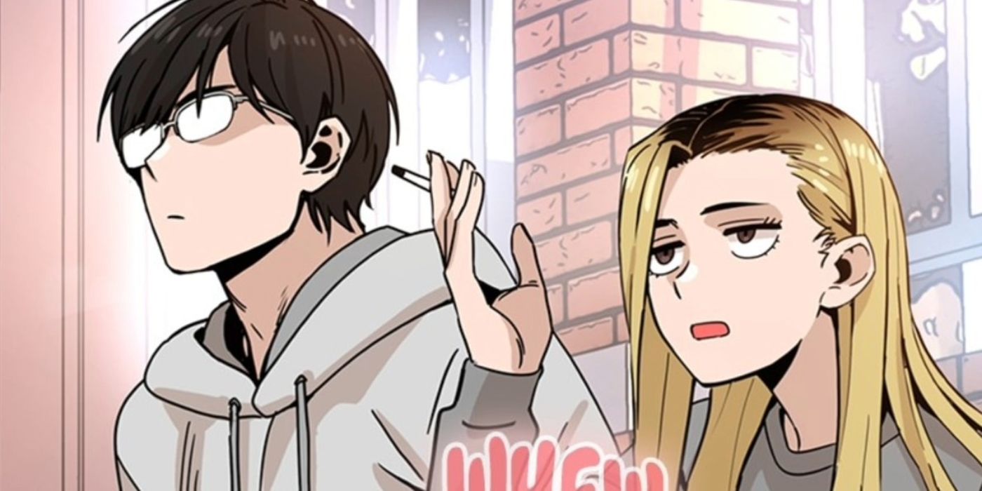 Maybe Meant to Be Jia sitting next to Mincheol and venting to him while smoking