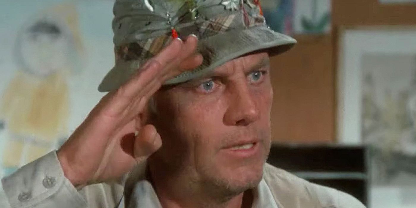 McLean Stevenson's Henry Blake saluting in MASH 