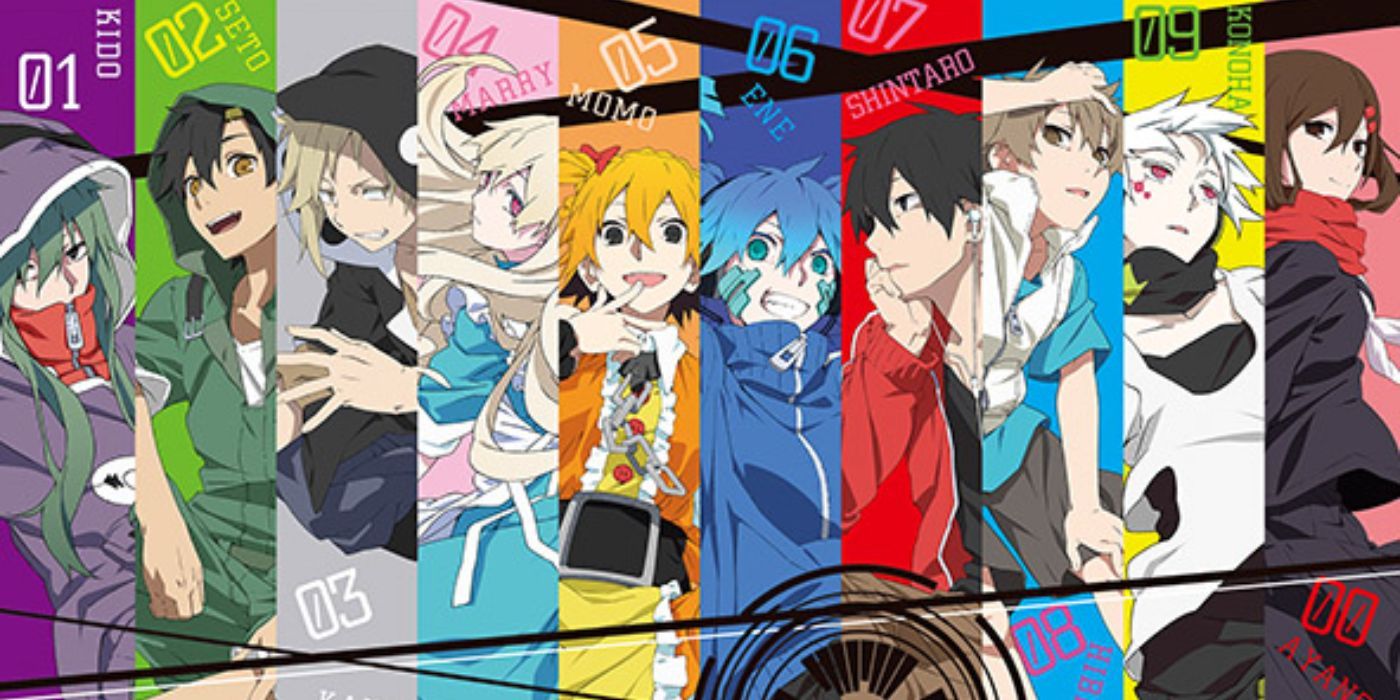 Mekakucity Actors full cast collage in an official anime key visual.