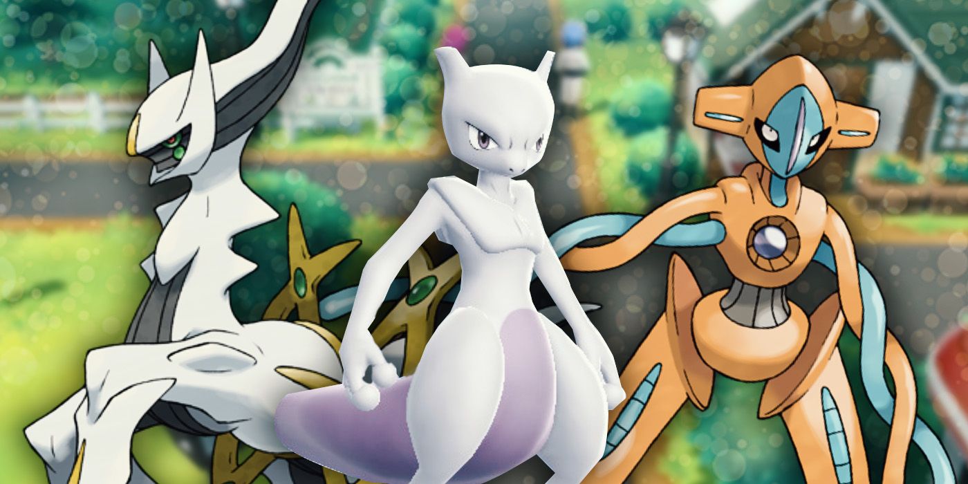 Mewtwo from Let's Go Pikachu alongside Arceus and Deoxys