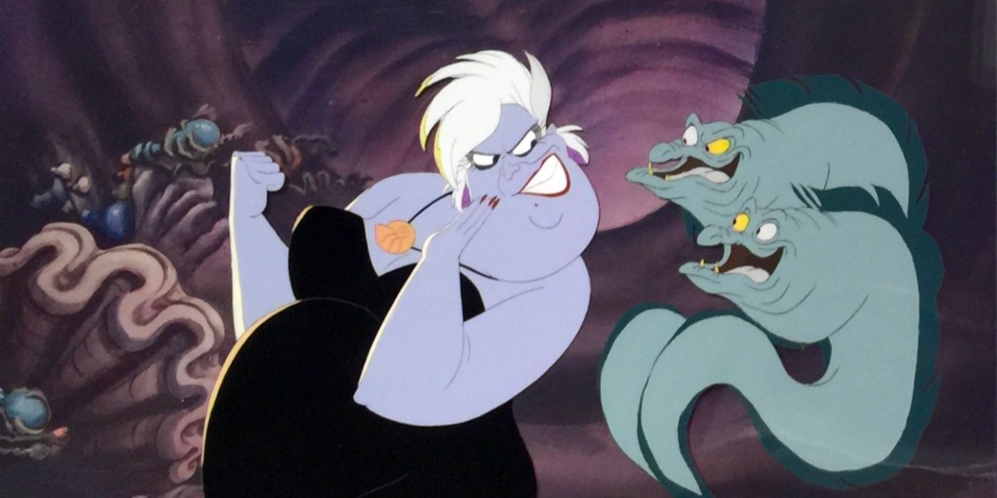 Ursula speaking with Jetsam and Flotsam in The Little Mermaid